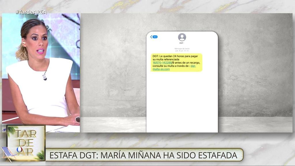 María Miñana, periodista de ‘TardeAR’, alerta de la estafa de la DGT que ha sufrido: “He sido víctima de los estafadores que persigo”