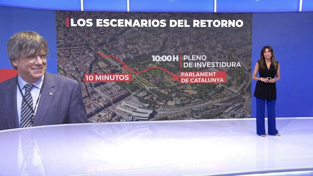 Mapa del dispositivo alrededor del Parque de la Ciutadella de Barcelona ante la llegada de Carles Puigdemont