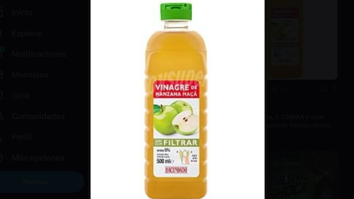 Alertan de alérgenos no etiquetados en vinagre de manzana sin filtrar de Hacendado