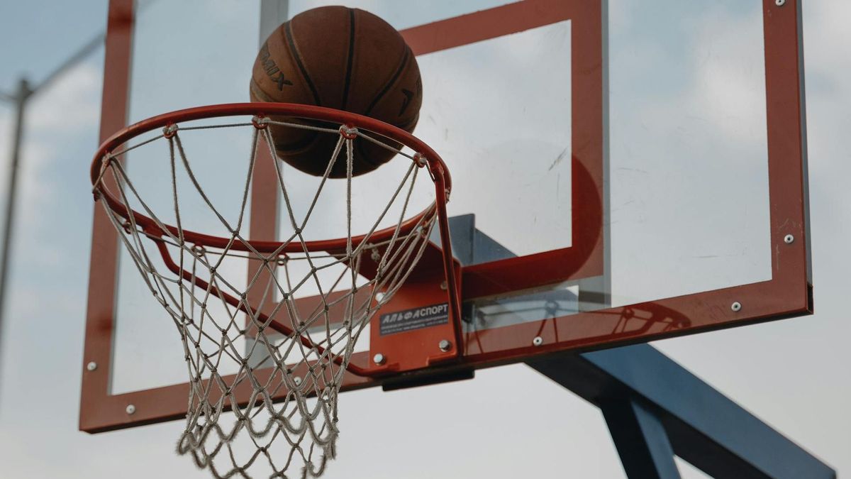 Canasta y pelota de baloncesto