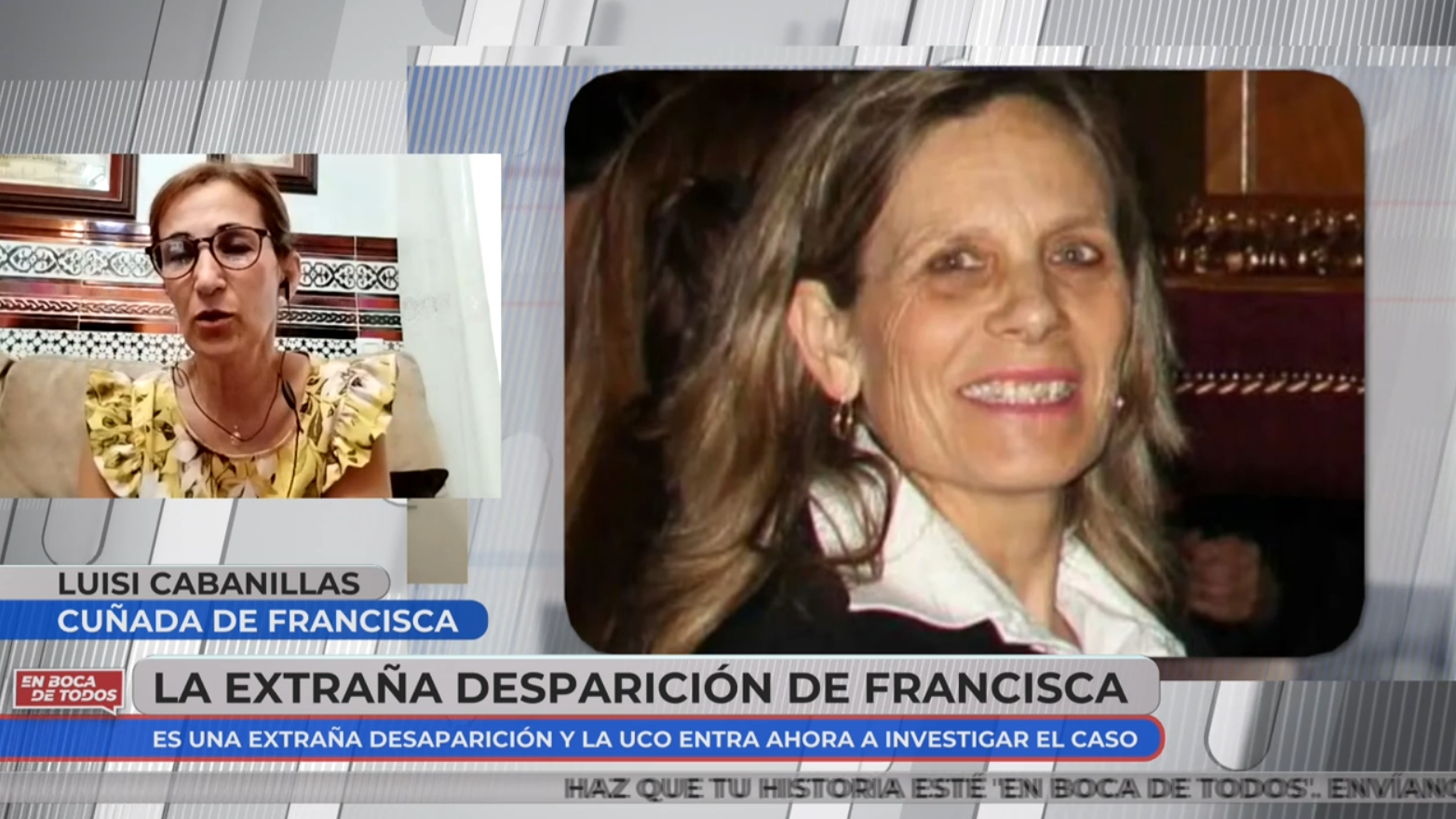 La UCO reabre el caso de la desaparición de Francisca Cadenas y su cuñada se pronuncia: &quot;Nos sentimos abandonados&quot;