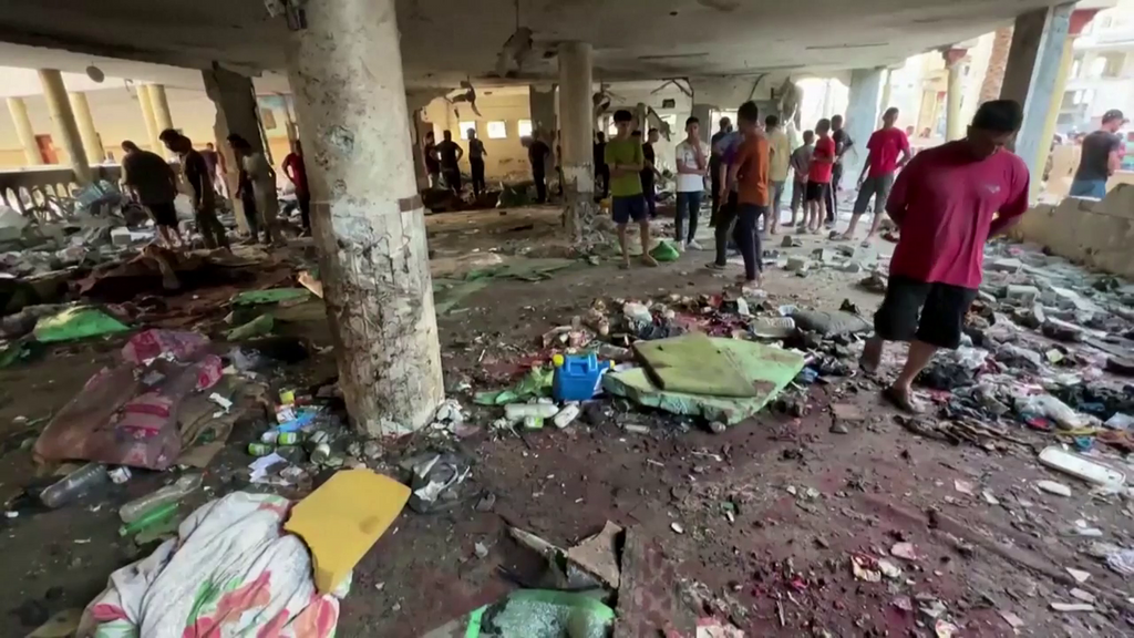 Un centenar de muertos en la escuela Al Tabin en la ciudad de Gaza