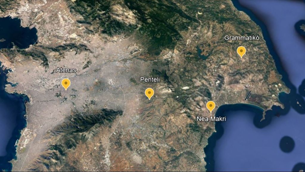 Puntos de los focos en Atenas