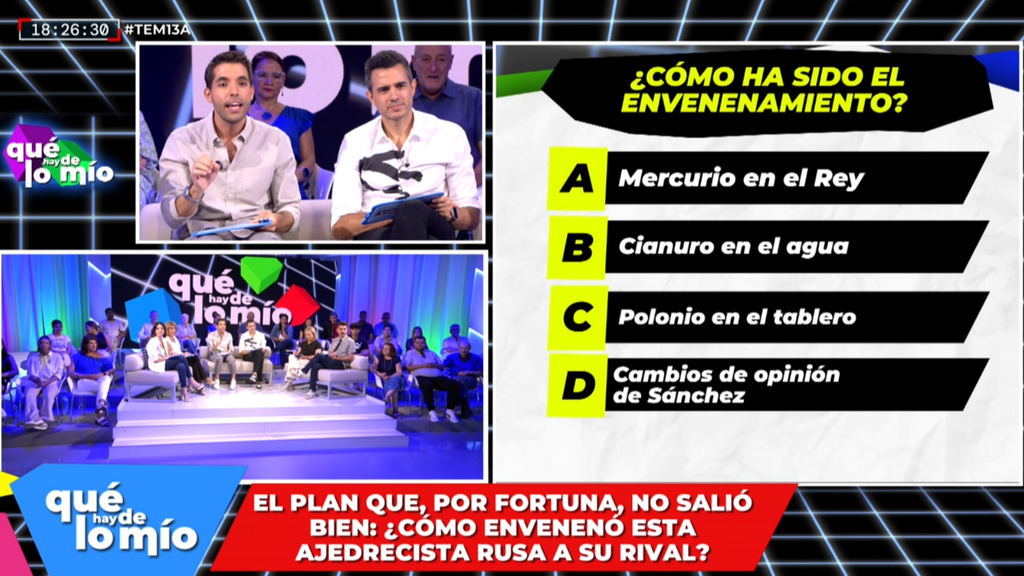 El panel con las opciones