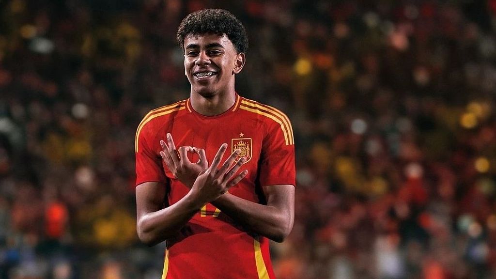 El jugador, Lamine Yamal, en un partido de la Selección