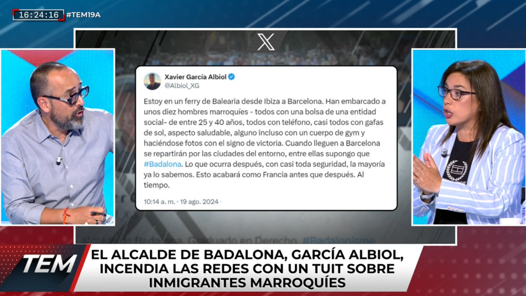 El tweet del alcalde de Badalona sobre inmigración enemista a Risto con Ana Vázquez: "¿No te parece indigno?"