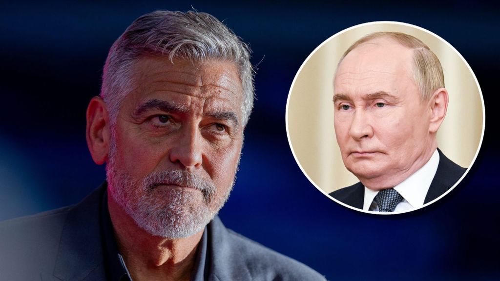 Fotomontaje de la web de Informativos Telecinco de George Clooney y Putin.