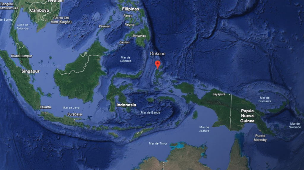 Isla Hamalhera (Indonesia) donde se encuentra el volcán Dukono