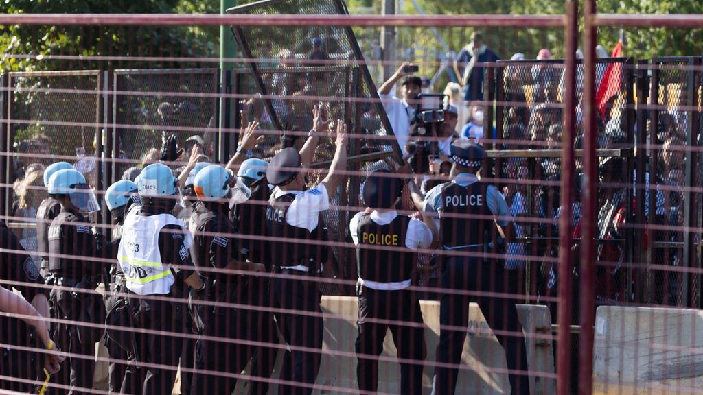 Protestas contra los ataques en Gaza en la convención demócrata