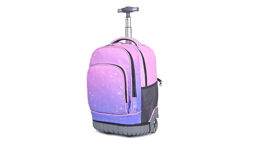 Mochila escolar con carro y asa telescópica