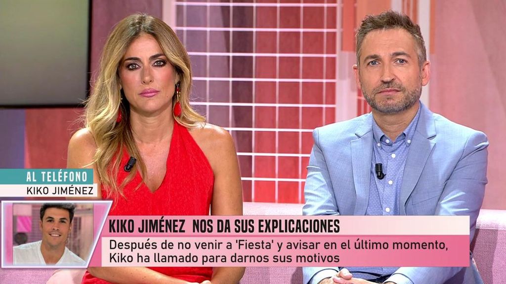 Kiko Jiménez entra por teléfono con la voz rota: "No he ido a 'Fiesta' porque no podía dejar a Sofía sola, está destrozada"