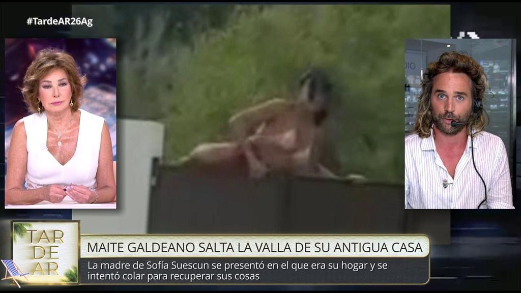 Exclusiva| Las imágenes de Maite Galdeano saltando la valla de la casa de su hija Sofía Suescun