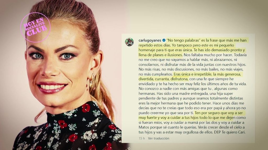 La carta más triste de Carla Goyanes a su hermana Caritina Socialité 2024 Socialité Club 57