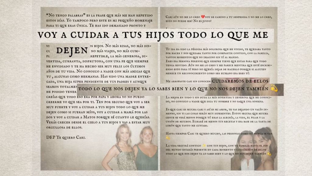 La coincidencia de Carla Goyanes y Ariadne Artiles en carta de despedida a Caritina