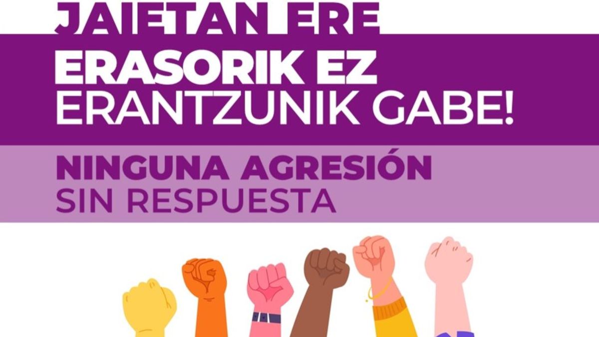 Cartel de no a la violencia machista de Bakio