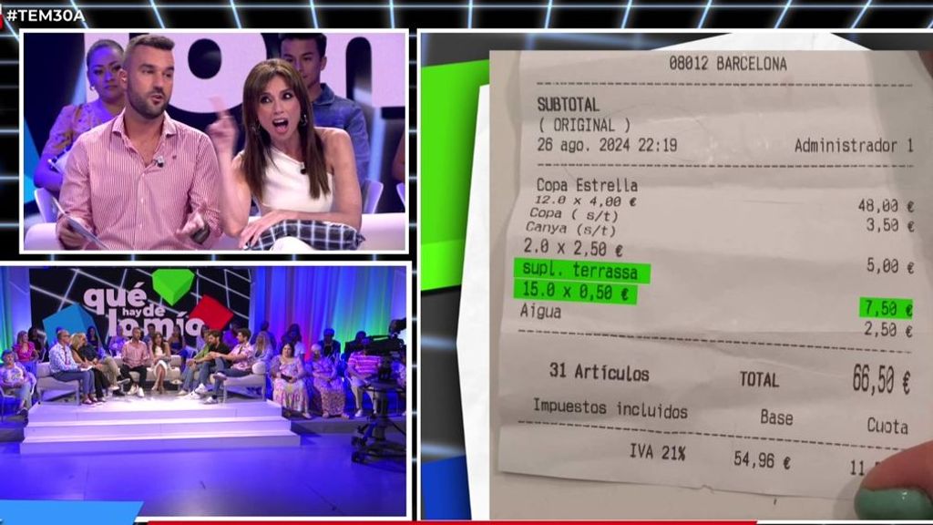 Los colaboradores se revolucionan al ver el ticket de un bar: "Es una tomadura de pelo"