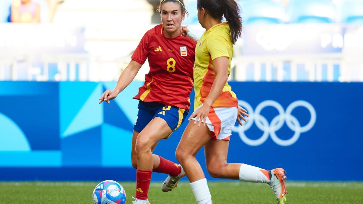 Mariona Caldentey durante el España-Colombia de Paris 2024