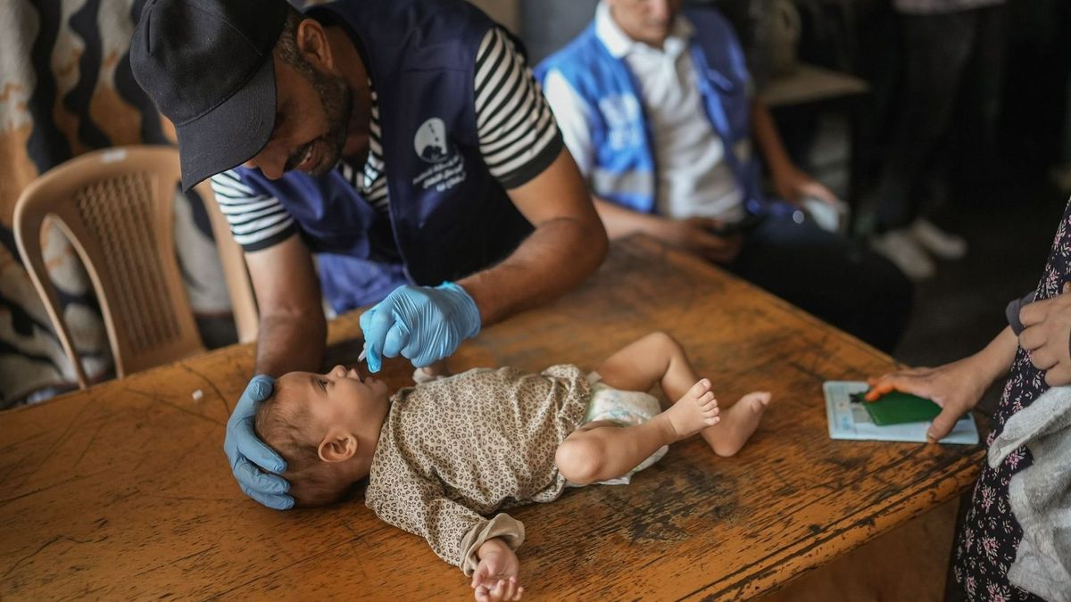 Campaña de vacunación contra la polio en la Franja de Gaza