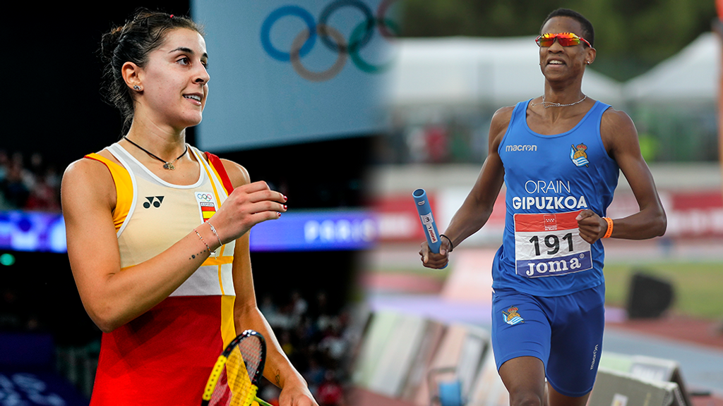 Así es Gen Esteban, el atleta que ha sido un apoyo para Carolina Marín (Fotomontaje con imágenes de Europa Press)