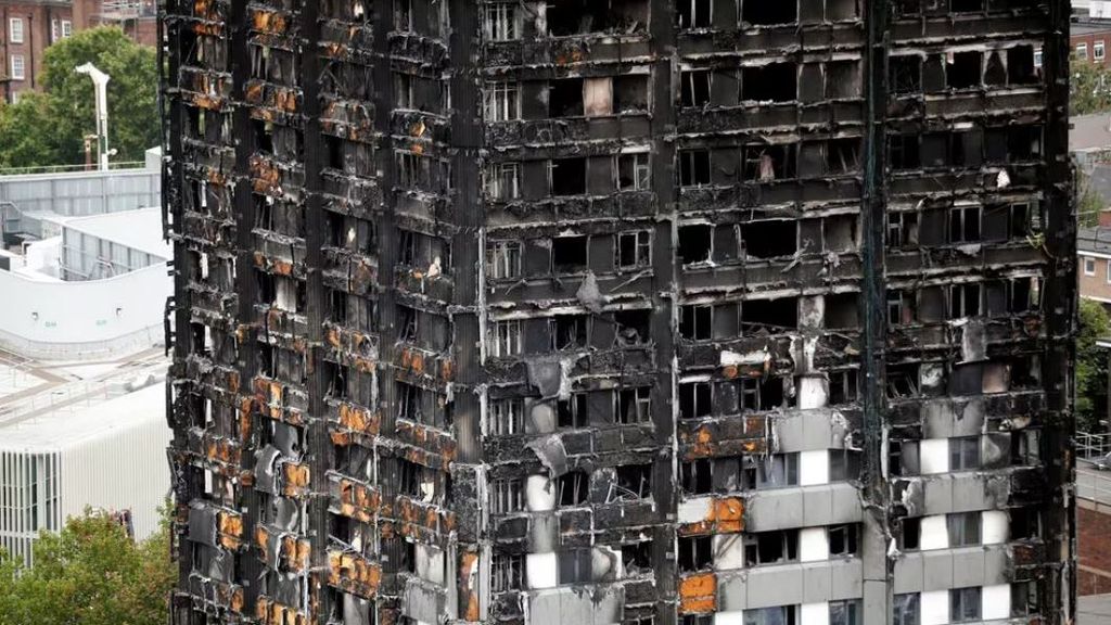 Torre de Grenfell tras el incendio ocurrido hace siete años.