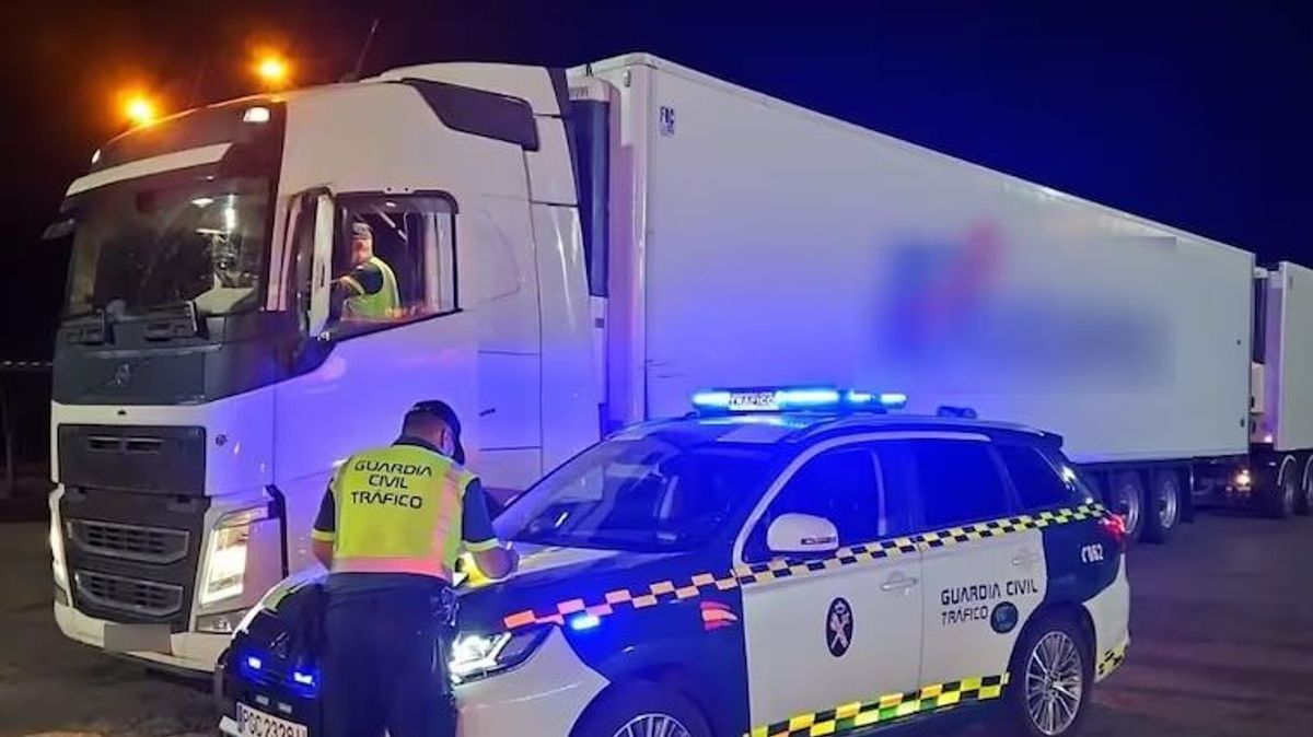 Tráiler interceptado en un control en la A-4 en Bailén, Jaén