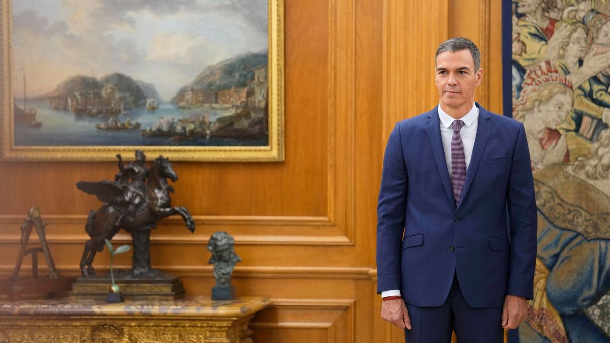 El presidente del Gobierno, Pedro Sánchez, en el Palacio de la Zarzuela en Madrid