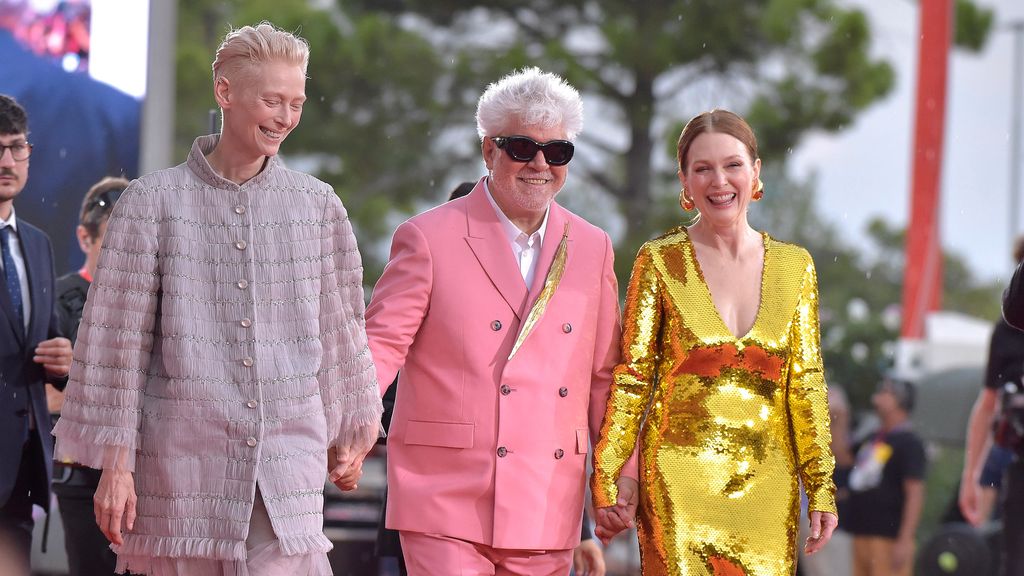 Tilda Swinton, Pedro Almodóvar y Julianne Moore