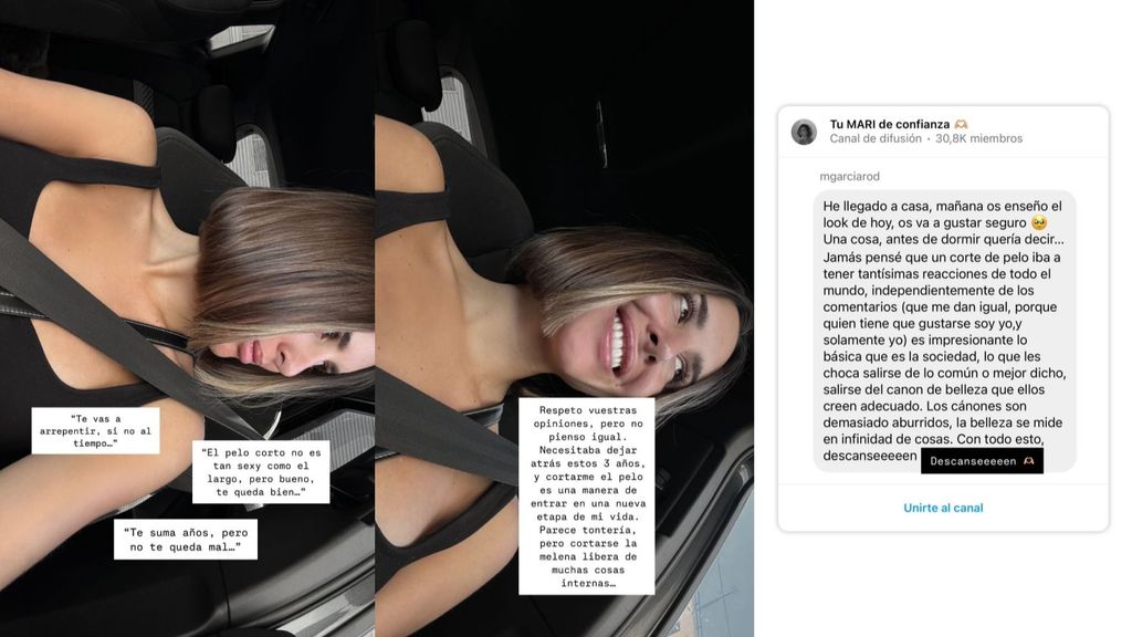 Marina García reacciona a los comentarios sobre su nuevo corte de pelo