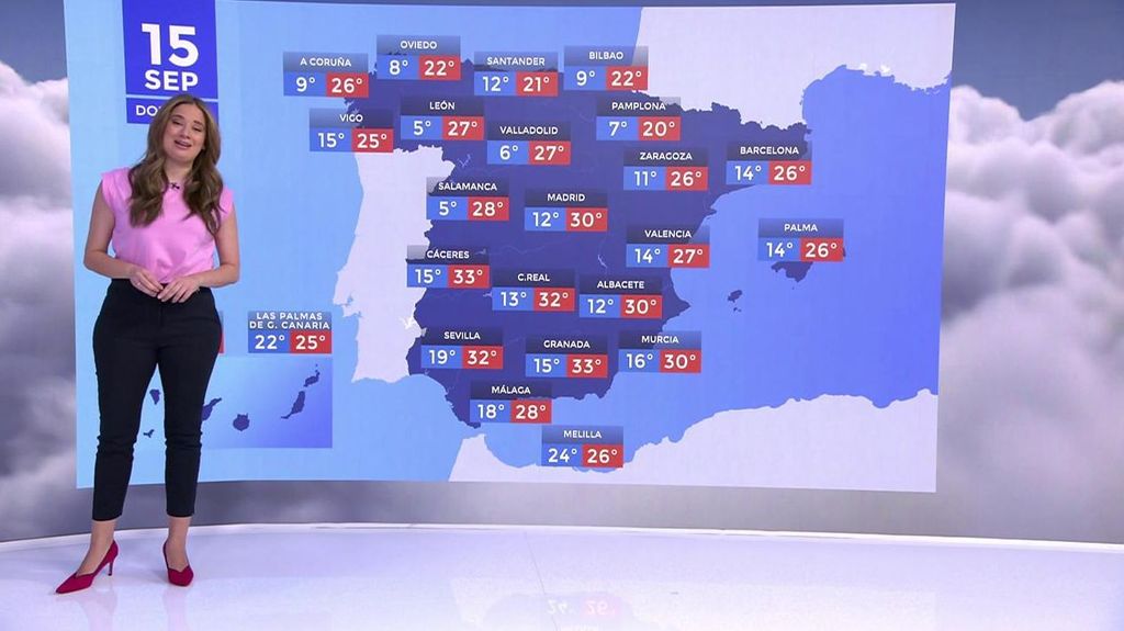 Este domingo se espera que suban las temperaturas máximas en la mayor parte del país