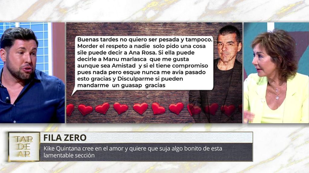 Kike Quintana muestra los mensajes de amor que llegan a 'TardeAR' para Manu Marlasca: "Me gusta mucho"