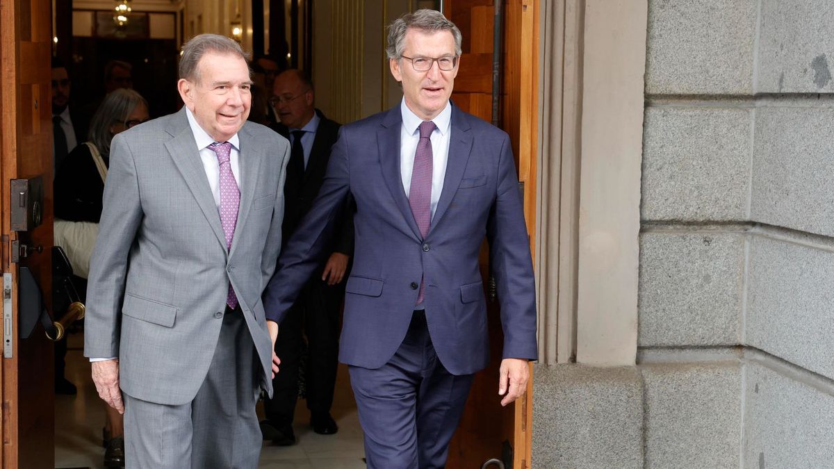 Reunión de Edmundo González con Alberto Núñez Feijóo en el Congreso