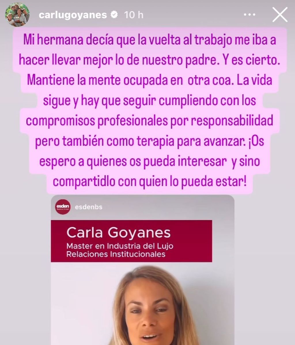 Carla  Goyanes en su Instagram.