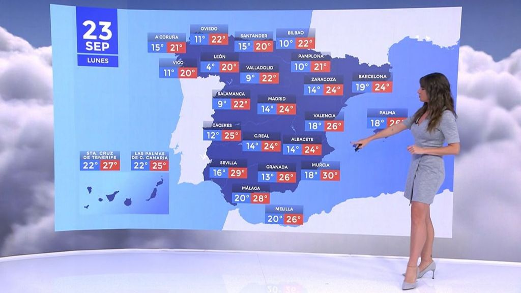 Descienden las temperaturas mínimas este lunes: Cataluña y Baleares, en alerta amarilla por lluvias y tormentas