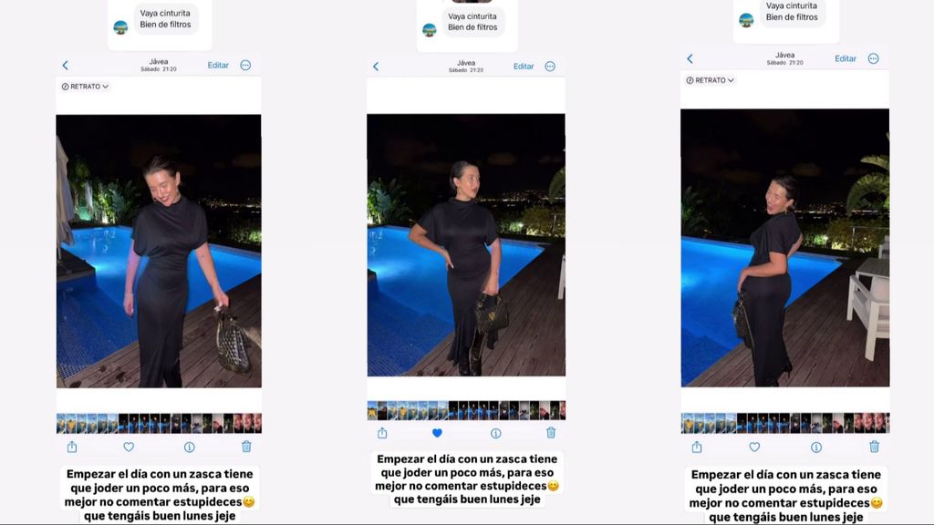 Alba Díaz muestra la secuencia de fotos de su carrete para demostrar que no ha editado ninguna foto