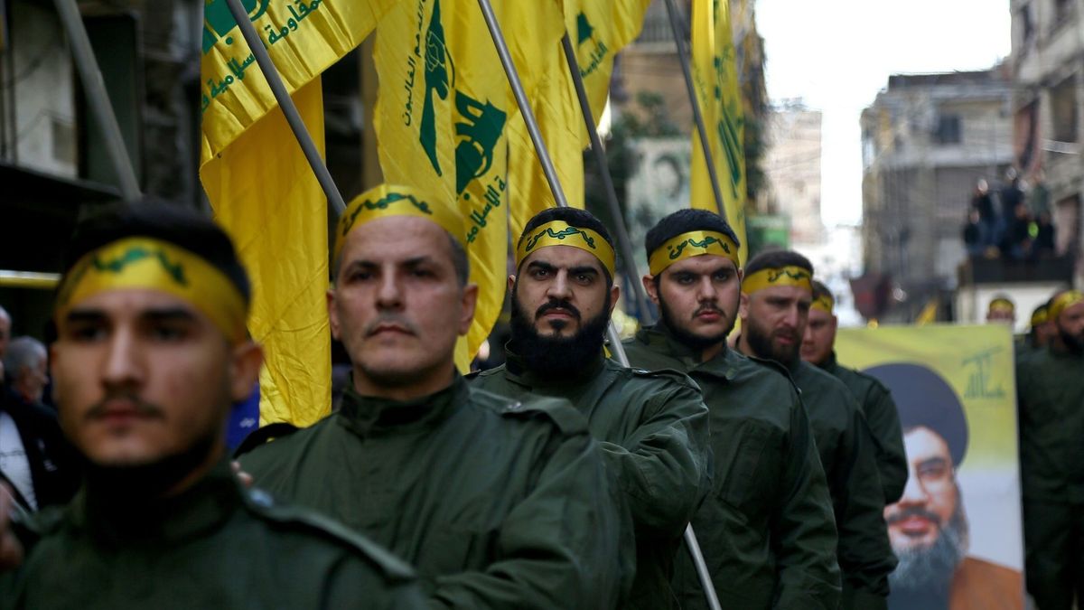 Milicianos de Hezbolá en Beirut, Líbano