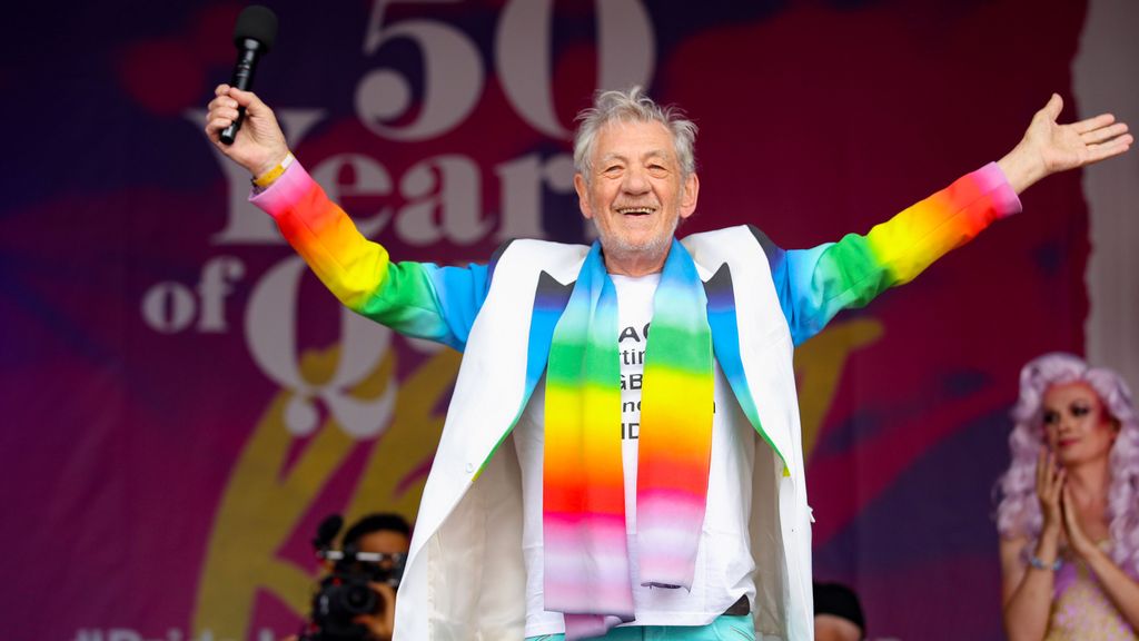 McKellen durante uno de los desfiles del Orgulo en Londres.