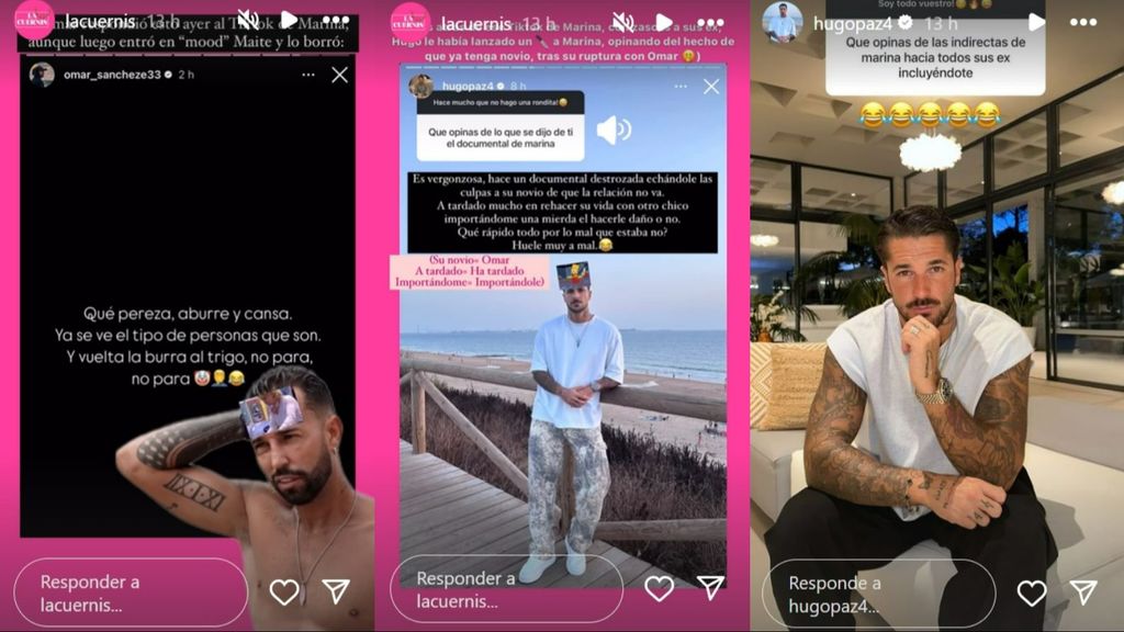 Omar Sánchez y Hugo Paz reaccionan al vídeo de Marina Ruiz
