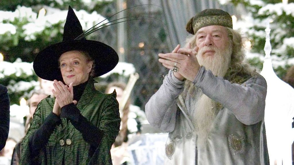 Maggie Smith y Michael Gambon en Harry Potter.