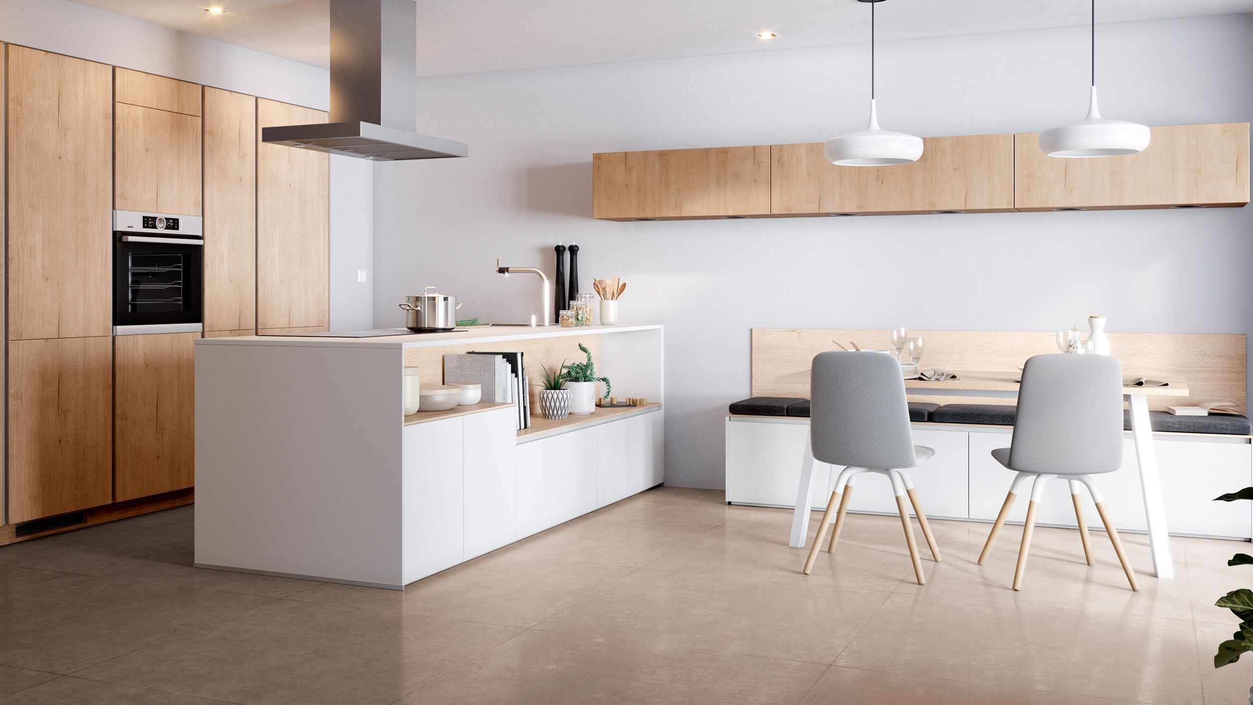 Una cocina abierta para una familia numerosa