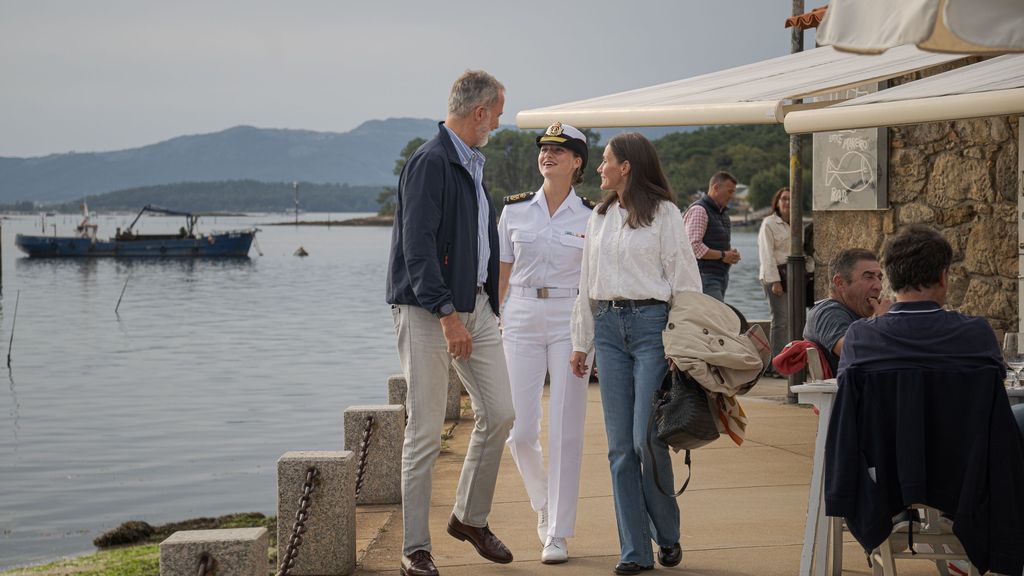 El rey Felipe, la princesa Leonor y la reina Letizia en Pontevedra