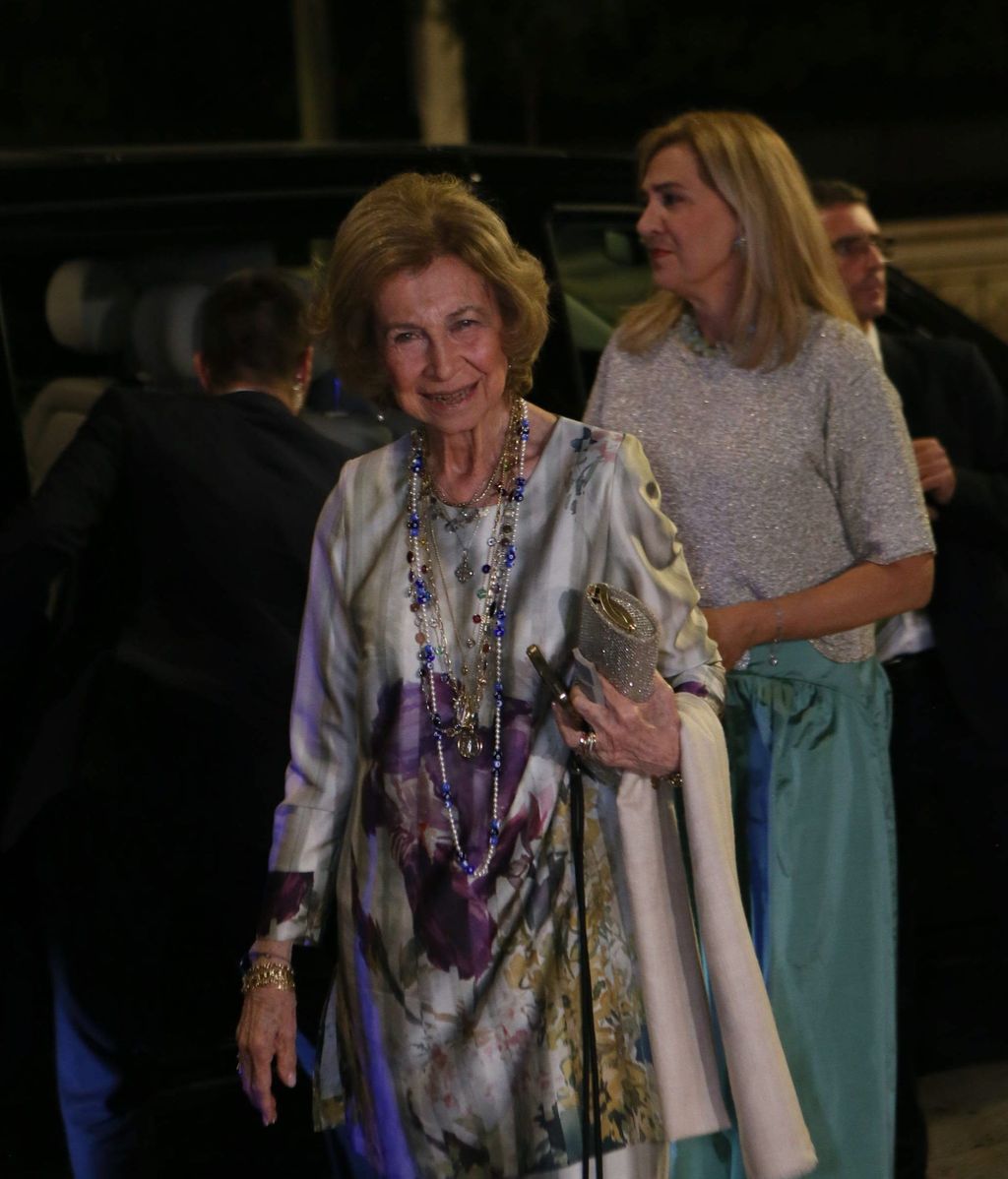 La infanta Cristina durante la preboda de Teodora de Grecia