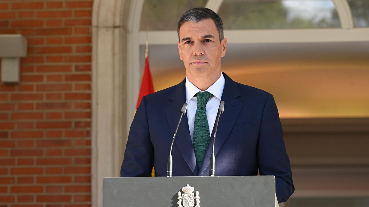 El presidente del Gobierno, Pedro Sánchez, durante una declaración institucional, en el Palacio de La Moncloa, a 4 de septiembre de 2024, en Madrid (España).