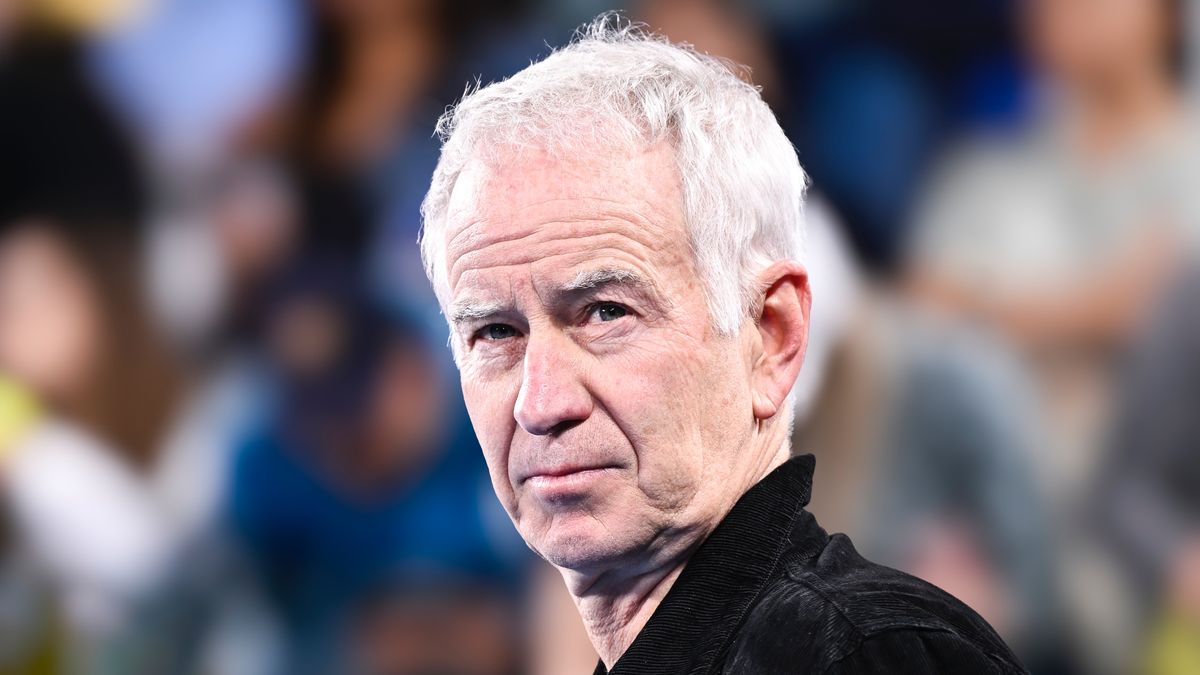 American former tennis player John McEnroe during the Australian Open AO 2024 Grand Slam tennis tournament on January 28, 2024 at Melbourne Park in Australia. Photo Victor Joly / DPPI