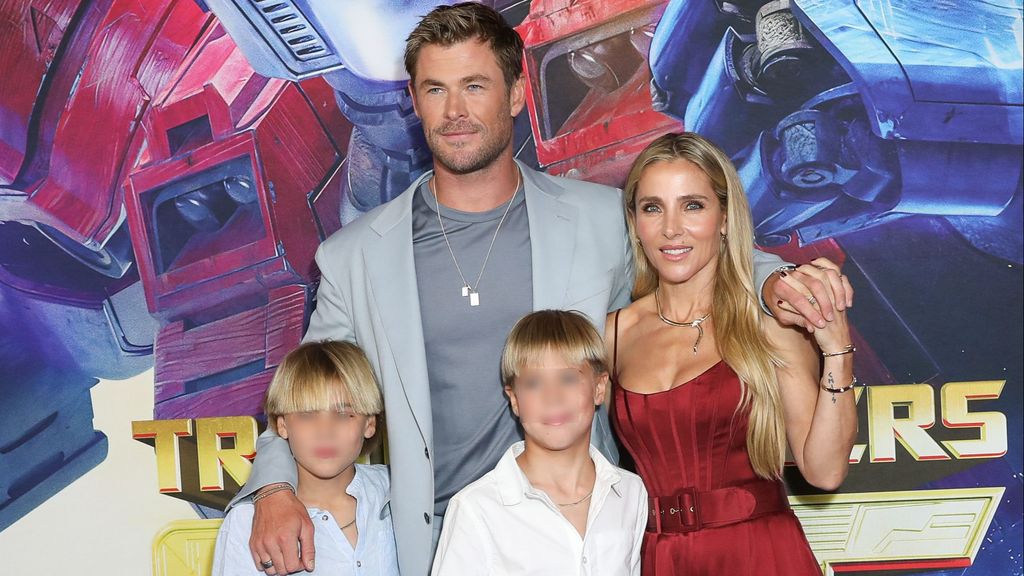 Chris Hemsworth y Elsa junto a sus hijos.