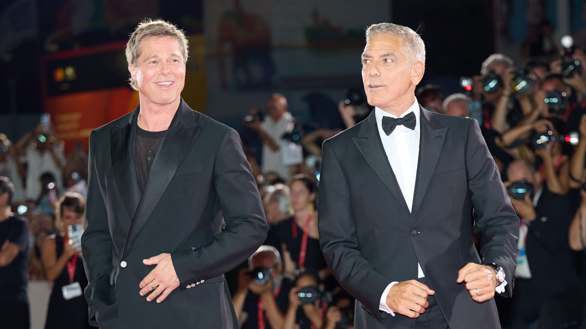 Brad Pitt y George Clooney en Venecia.