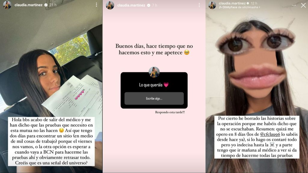 Claudia Martínez ha anunciado a sus seguidores su inminente paso por quirófano