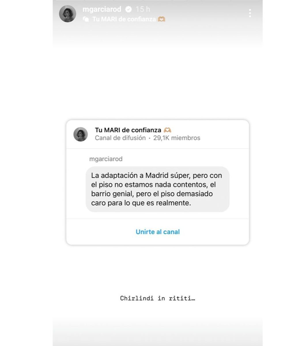 Marina García se ha sincerado con sus seguidores en su canal de difusión