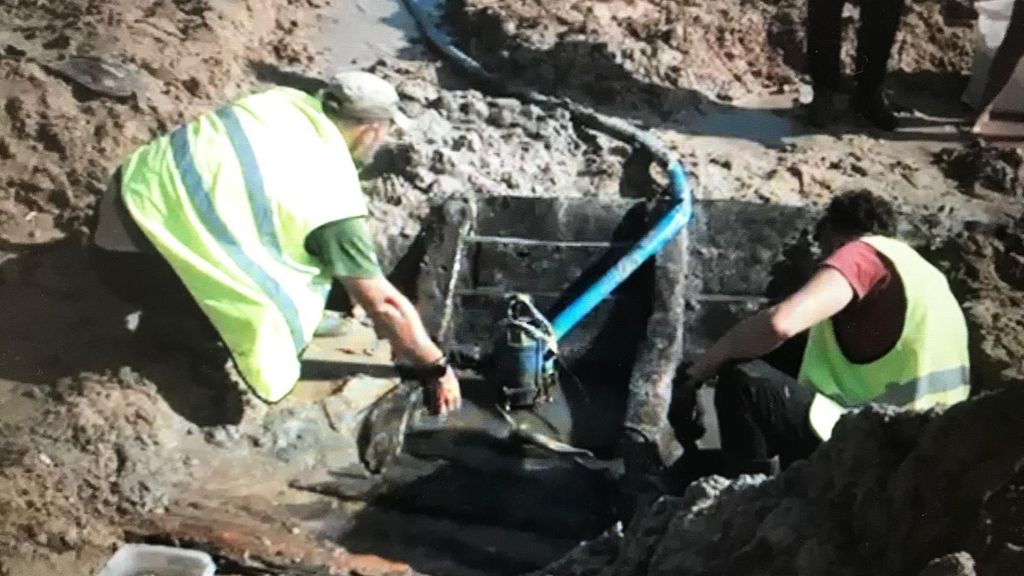 Trabajos para estudiar la pieza durante las mareas vivas