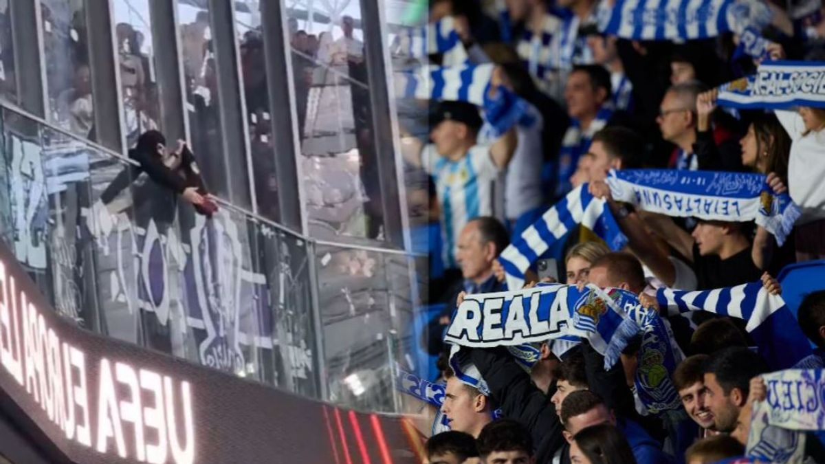 Aficionados del Anderlecht la lían en Anoeta con destrozos y lanzamiento de butacas durante el partido con la Real Sociedad