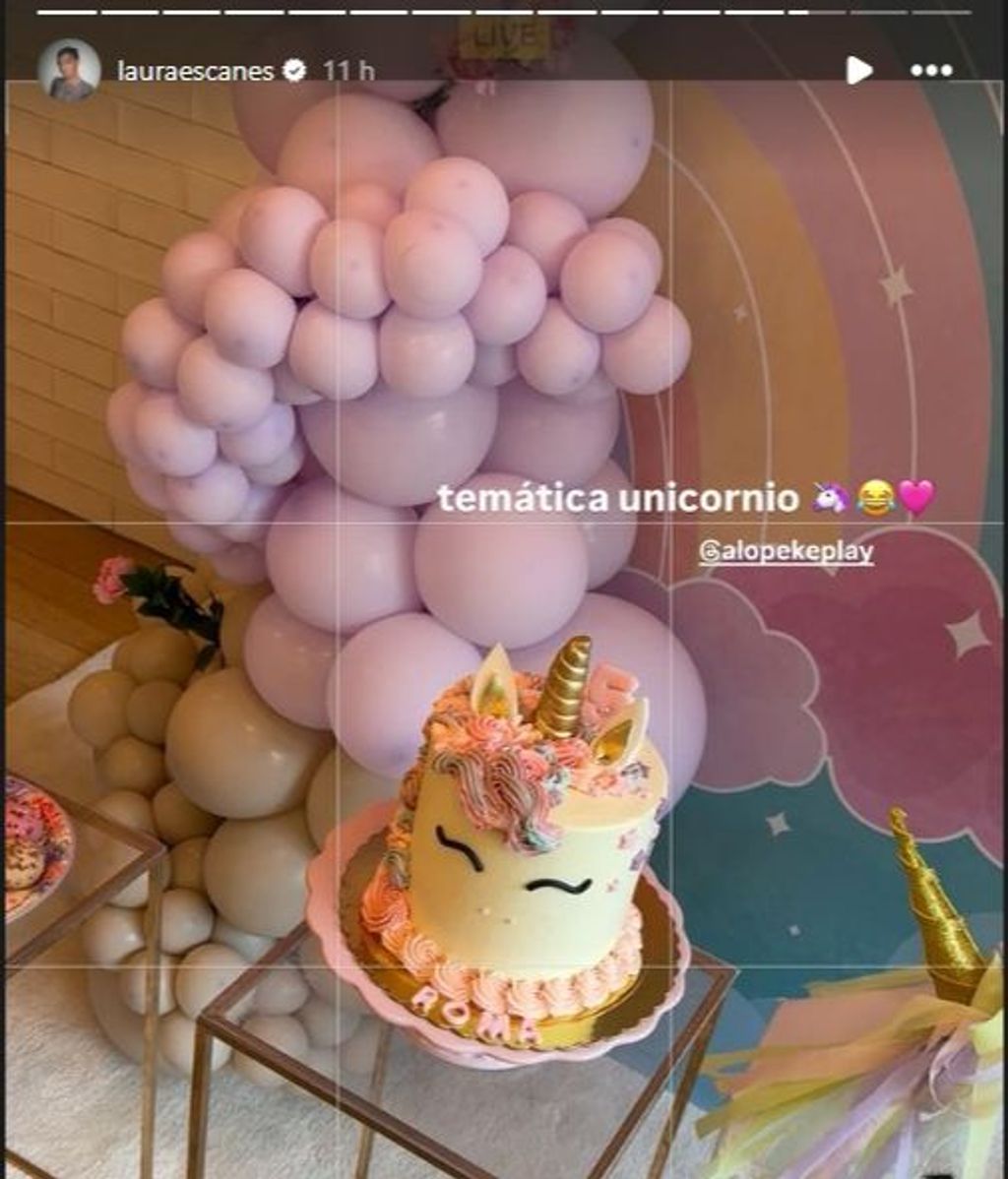 La tarta de cumpleaños de Roma, la hija de Laura Escanes